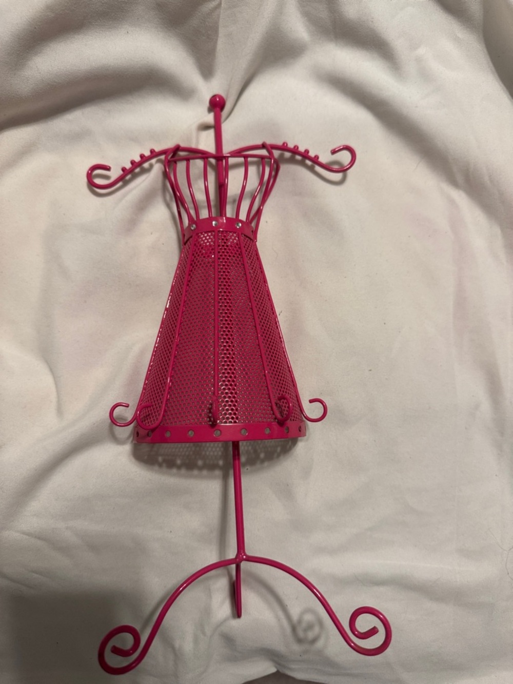 Hot Pink Wire Dress Form Jewelry Stand